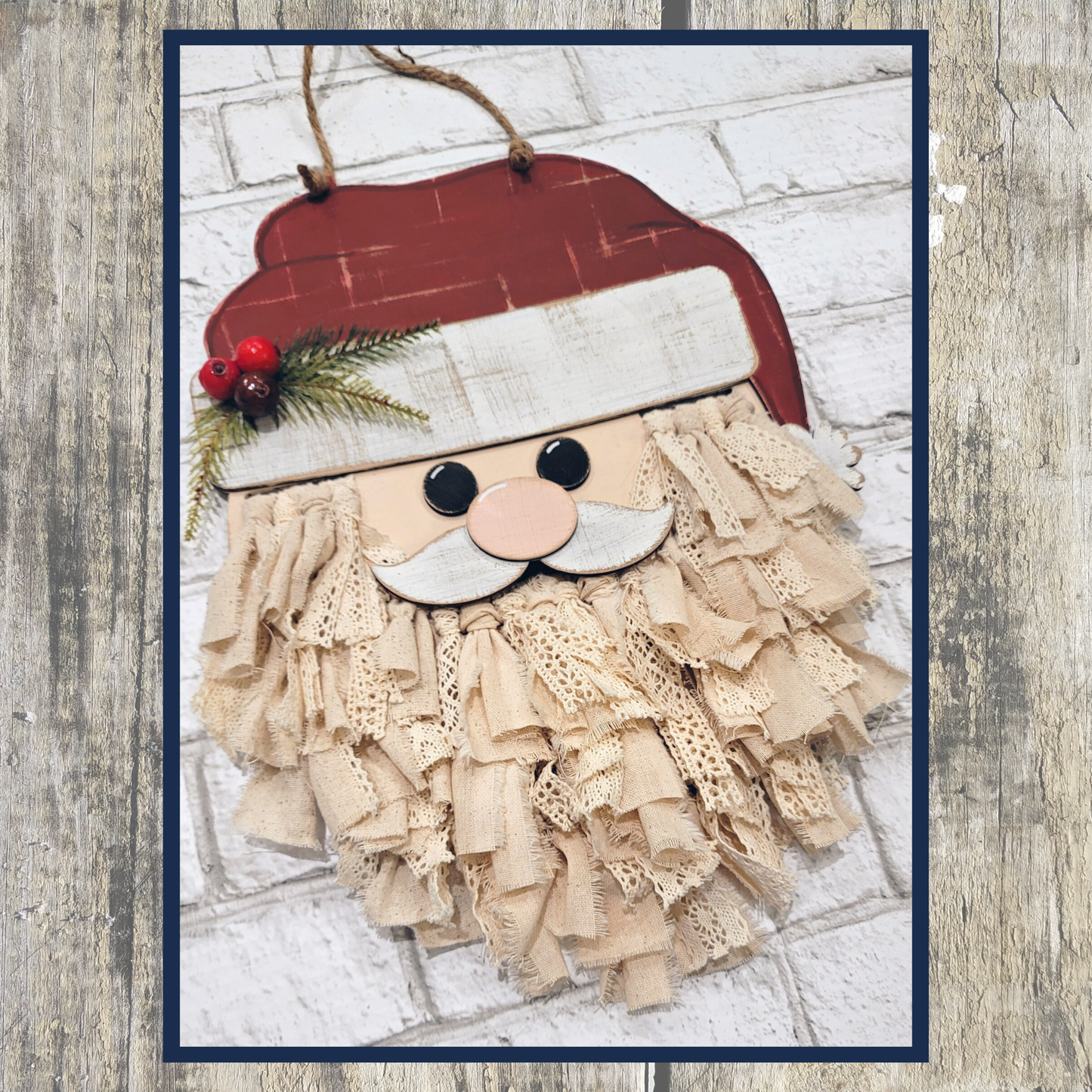 Unfinished DIY Santa Macrame Door Hanger