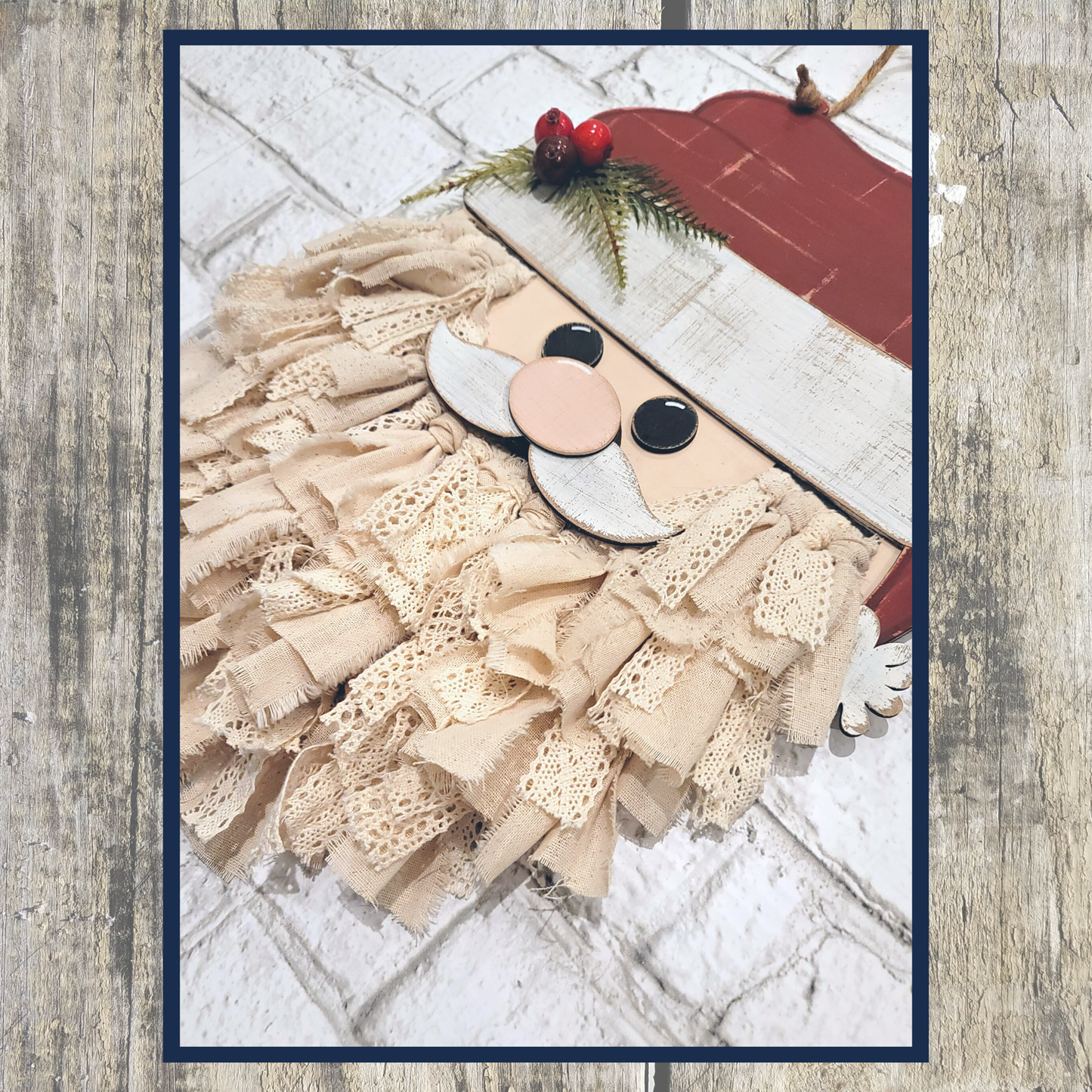 Unfinished DIY Santa Macrame Door Hanger