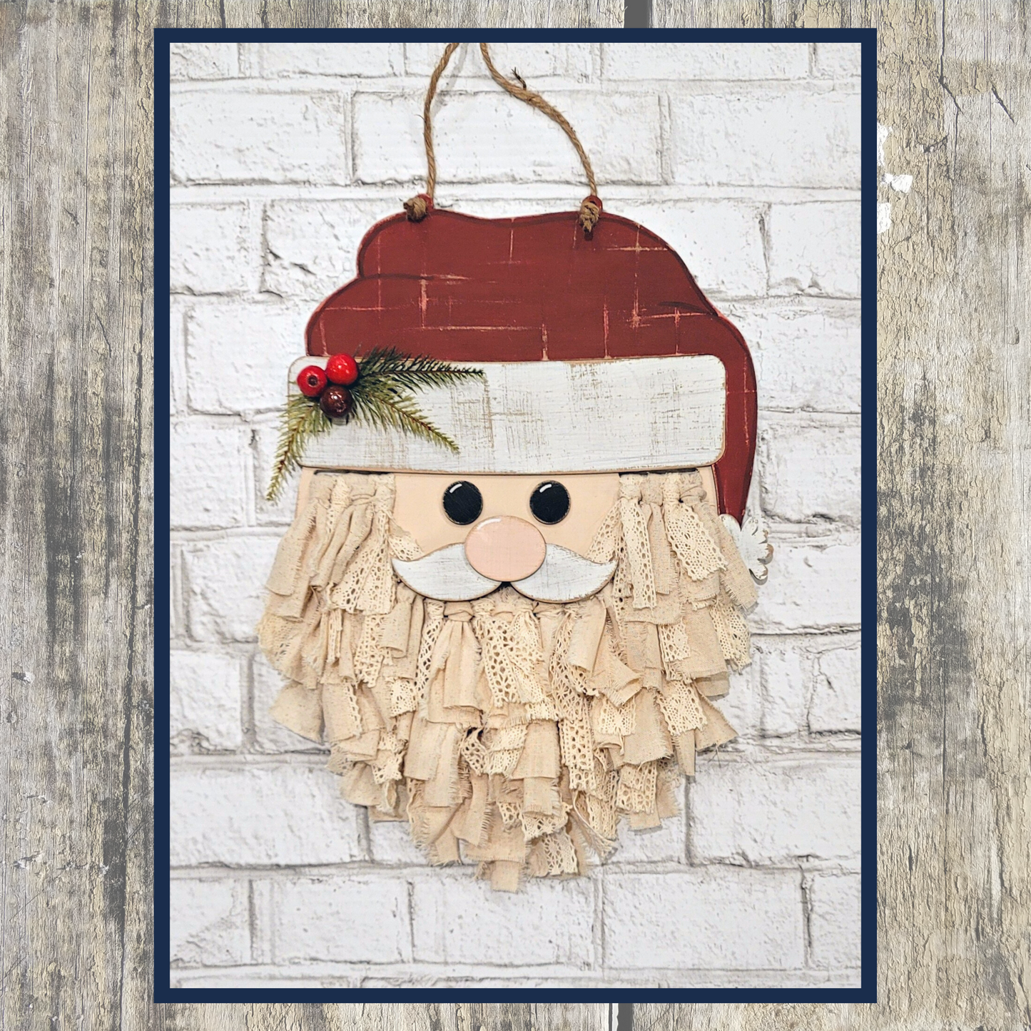 Unfinished DIY Santa Macrame Door Hanger