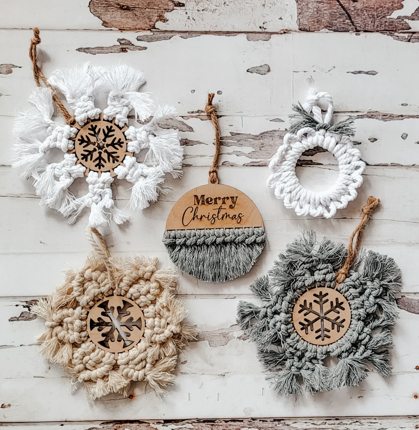 Macrame Snowflake Ornaments