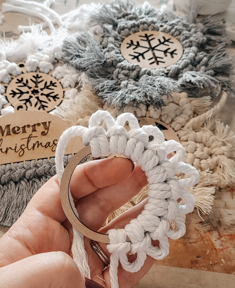 Macrame Snowflake Ornaments