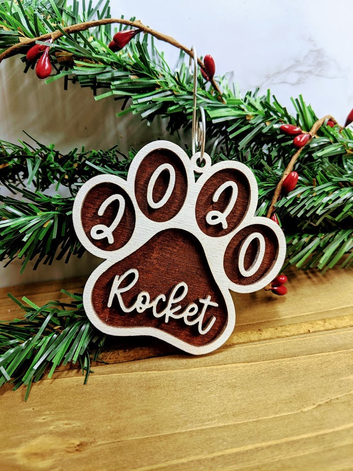 Personalized Gingerbread Paw Ornament