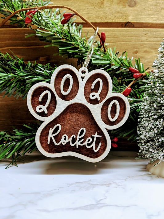 Personalized Gingerbread Paw Ornament